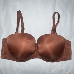 Torrid Bombshell Everyday Lace Strapless Push Up Bra Size 42DDD Burnt Orange